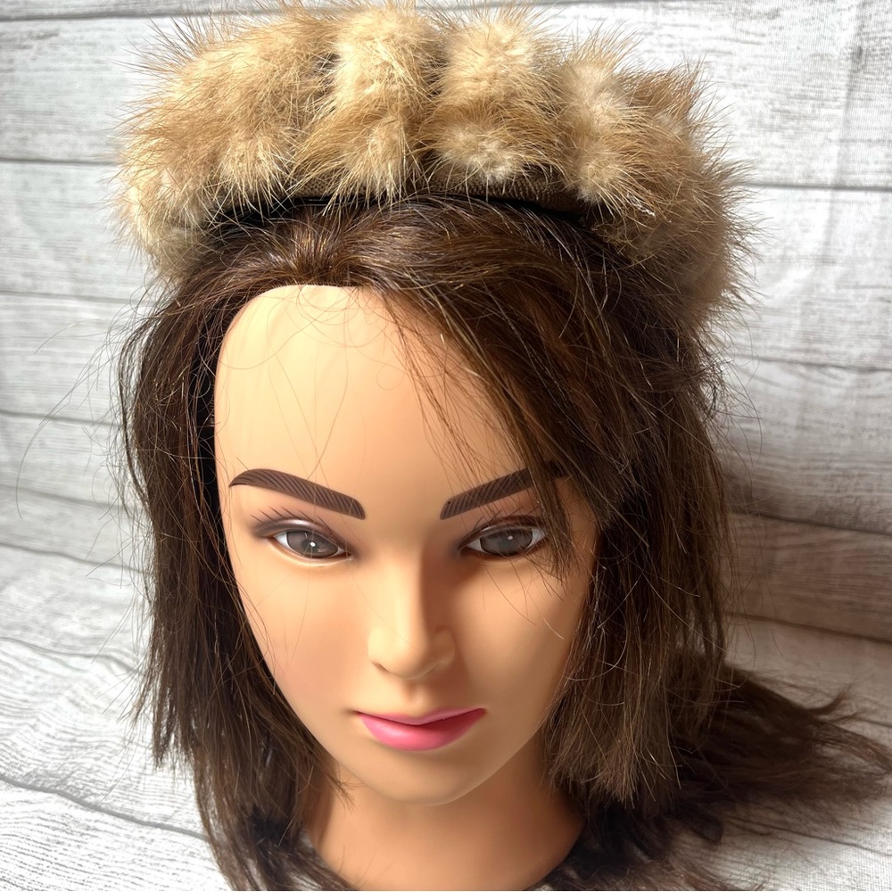 Favorette Vintage Mink Pillbox Style Hat with Satin Bow.
